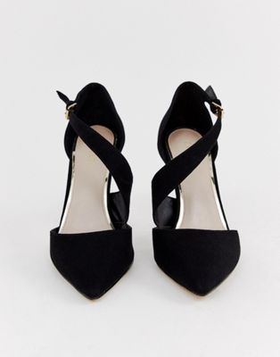 carvela pointed asymmetric strap heels