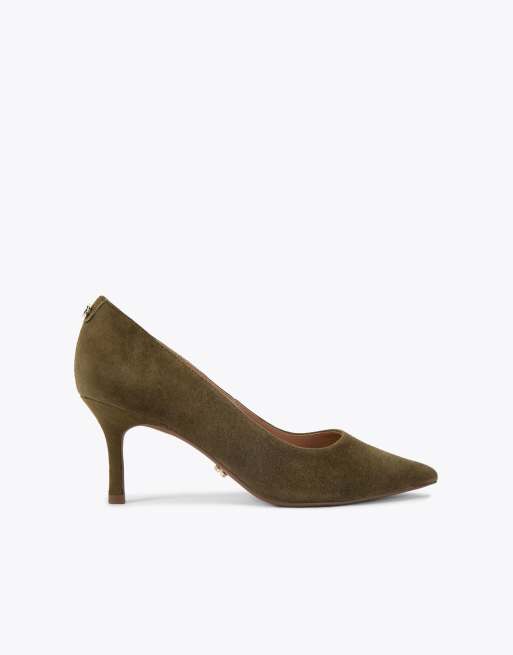 Carvela Pompeii court heeled shoes in green