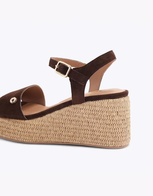 Carvela Portofino flatform flat sandals in dark brown, 3 of 4