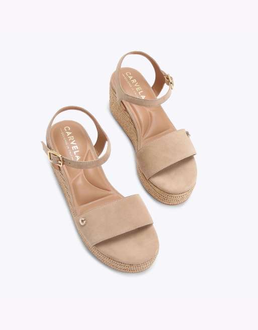 Carvela Portofino flatform flat sandals in taupe, 2 of 4
