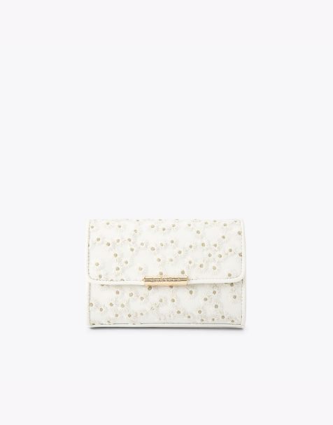Carvela Positano daisy clutch in bone combination - view 1