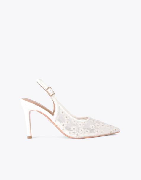 Carvela Positano sling high heeled shoes in white - view 1