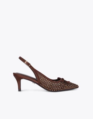  Positano sling low jewel heeled shoes 