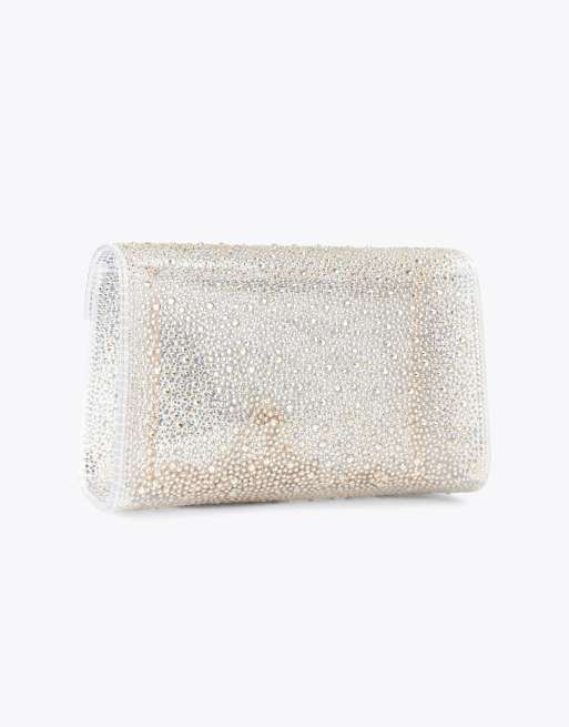 Carvela Positano vinyl clutch in gold, 3 of 4
