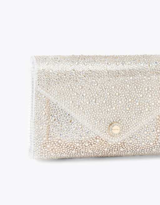 Carvela Positano vinyl clutch in gold, 4 of 4