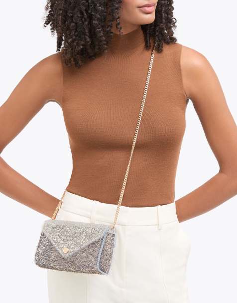 Carvela Positano vinyl clutch in mid brown - view 1