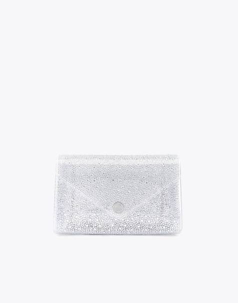 Carvela Positano vinyl clutch in silver - view 1