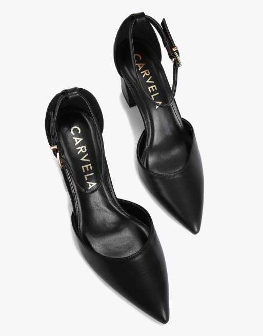Carvela Refined court heeled sandals in black, 2 of 4