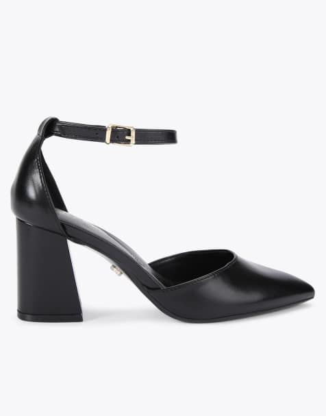 Carvela Refined court wide fit heeled sandals in black - view 1