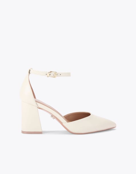 Carvela Refined court wide fit heeled shoes in bone - view 1