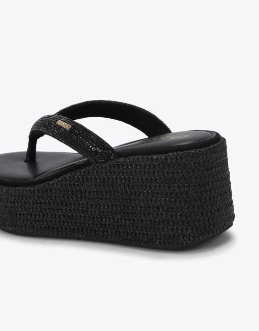 Carvela Riviera flatform heeled sandals in black, 4 of 4