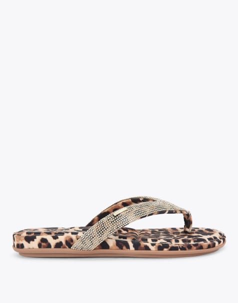 Carvela Riviera jewel flat sandals in black brown - view 1
