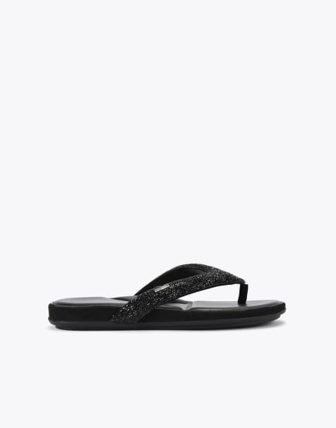 Carvela Riviera jewel flat sandals in black - view 1