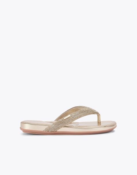 Carvela Riviera jewel flat sandals in gold - view 1
