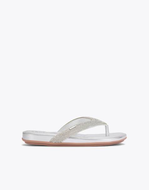 Carvela Riviera jewel flat sandals in silver - view 1