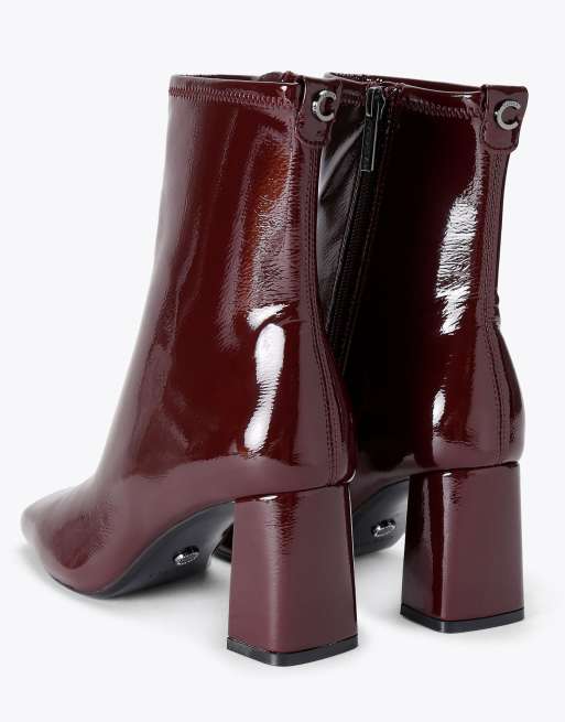 Carvela Rometta low ankle boots in wine, 3 of 4
