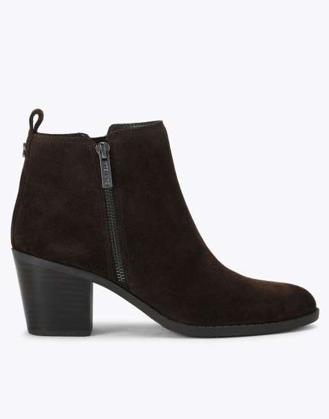 Carvela Salvetti zip low ankle boots in dark brown - view 1