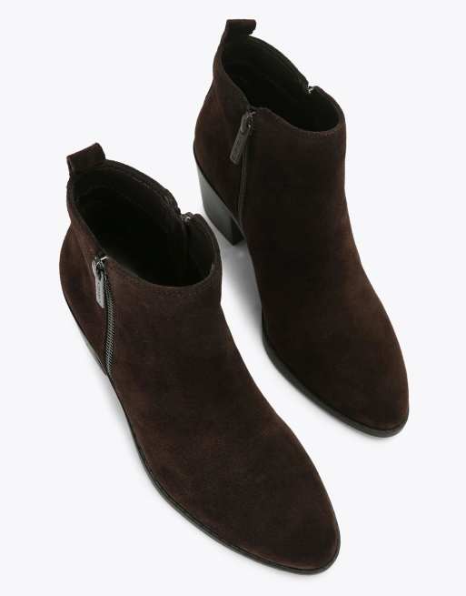 Carvela Salvetti zip low ankle boots in dark brown, 2 of 4