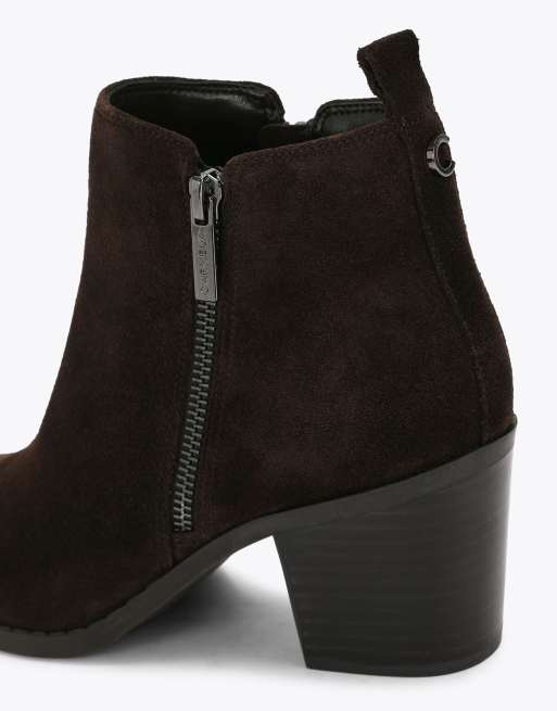 Carvela Salvetti zip low ankle boots in dark brown, 3 of 4