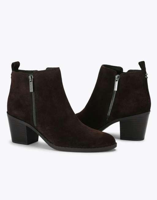 Carvela Salvetti zip low ankle boots in dark brown, 4 of 4