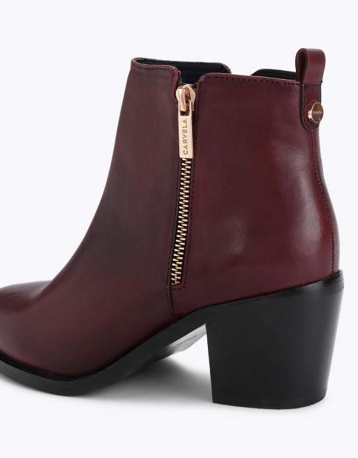 Carvela Secilly low ankle boots in wine, 3 of 4