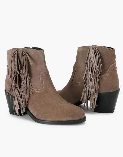 Carvela Secilly western low ankle boots in taupe, 4 of 4