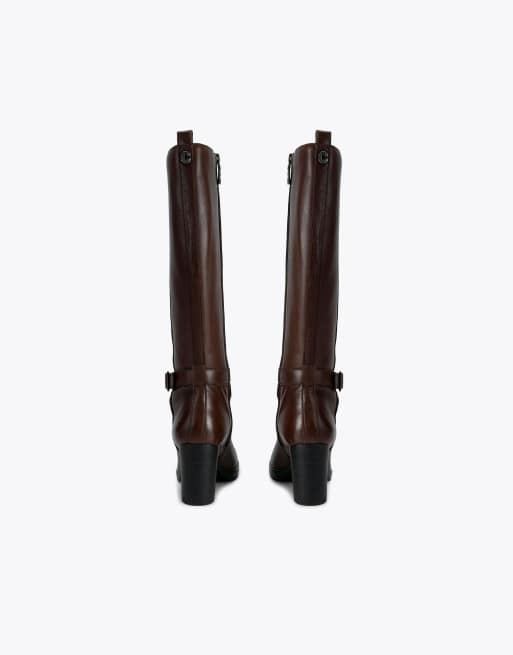 Carvela Silver 2 high knee boots in dark brown leather, 3 of 4