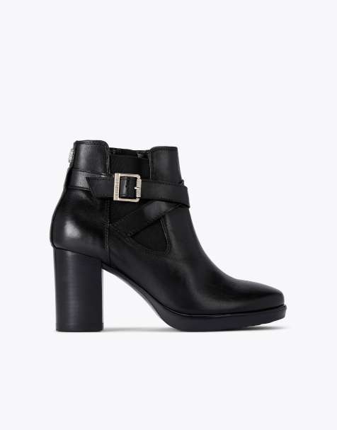 Carvela Silver 2 mid ankle boots in black leather - view 1