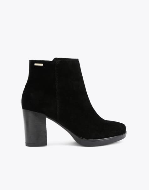 Carvela Silver chelsea mid ankle boots in black suede - view 1