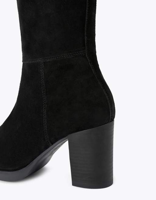 Carvela Silver knee boots in black suede, 3 of 4