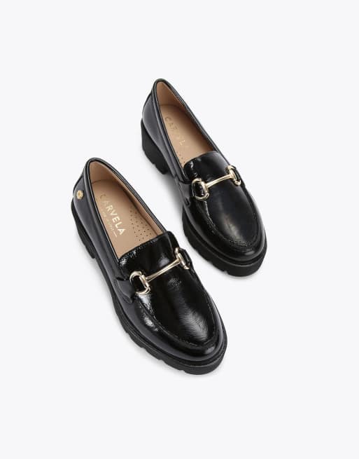 Carvela Snap chunky flat shoes in black combination, 2 of 4