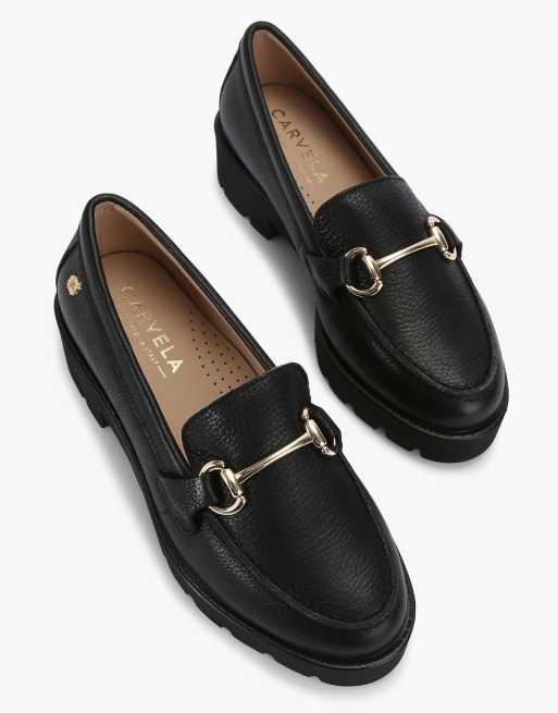 Carvela Snap chunky flat shoes in black, 2 of 4