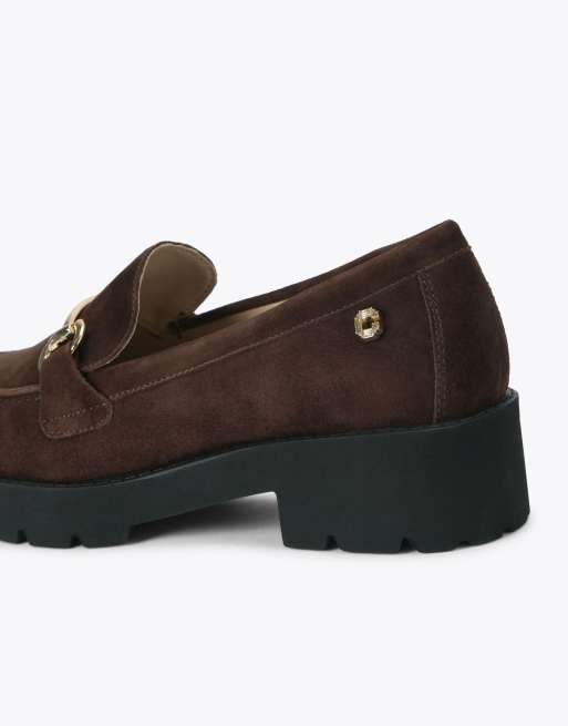 Carvela Snap chunky flat shoes in brown, 3 of 4