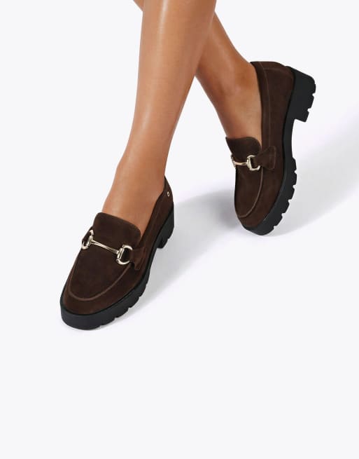 Carvela Snap chunky flat shoes in brown, 4 of 4