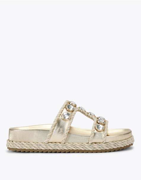 Carvela Sorella flatform flat sandals in gold - view 1