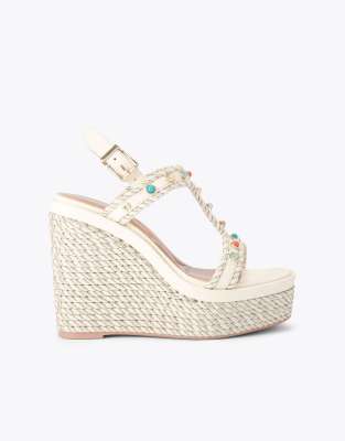  Sorella wedge heeled sandals in bone