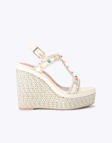Carvela Sorella wedge heeled sandals in bone - view 1
