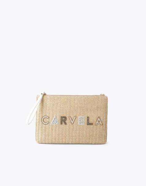 Carvela Sorrento chain pouch clutch in beige combination - view 1