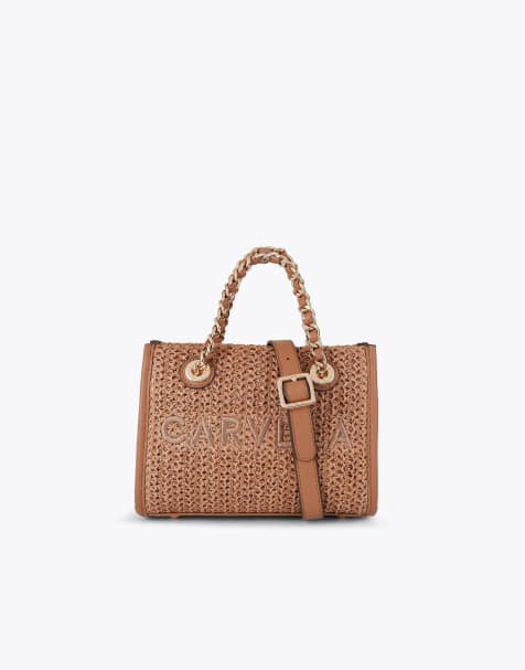 Carvela Sorrento mirco raffia tote in tan - view 1