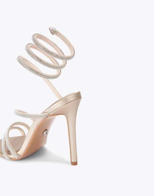 Carvela Spiral 105 heeled sandals in gold, 3 of 4