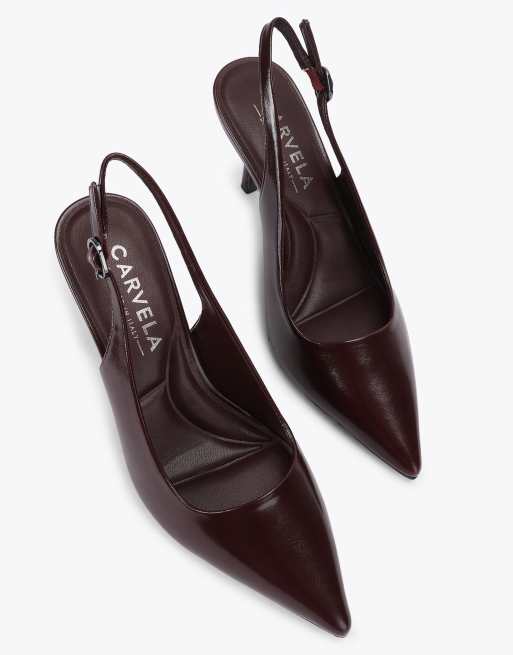 Carvela Spirit sling heeled sandals in red dark, 2 of 4