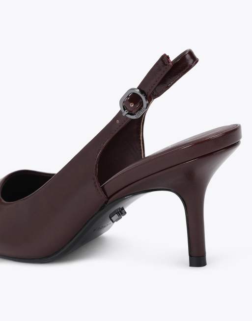 Carvela Spirit sling heeled sandals in red dark, 3 of 4