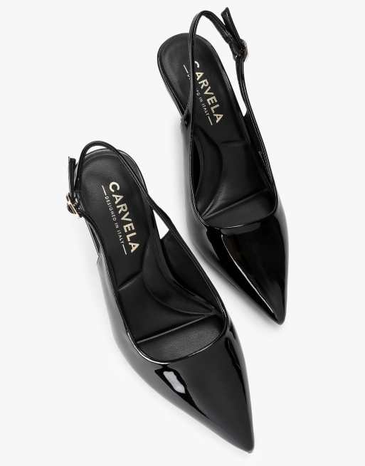 Carvela Spirit sling wide fit heeled sandals in black, 2 of 4