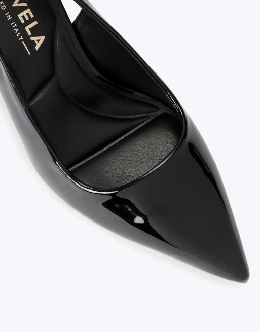 Carvela Spirit sling wide fit heeled sandals in black, 4 of 4