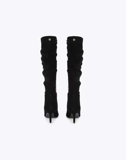 Carvela Spirit slouch knee boots in black suede, 3 of 4