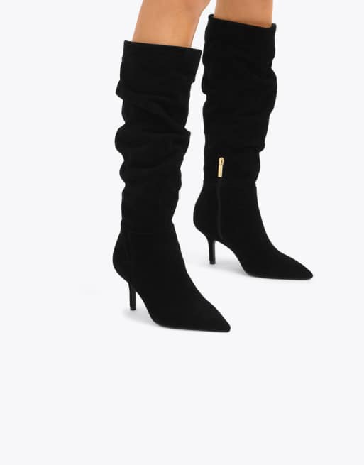 Carvela Spirit slouch knee boots in black suede, 4 of 4