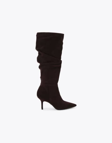 Carvela Spirit slouch knee boots in brown suede - view 1
