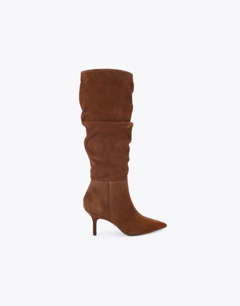 Carvela Spirit slouch knee boots in mid brown suede - view 1