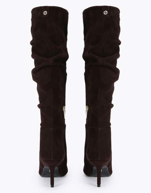 Carvela Spirit slouch wide fit knee boots in brown, 3 of 4
