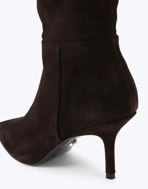 Carvela Spirit slouch wide fit knee boots in brown, 4 of 4